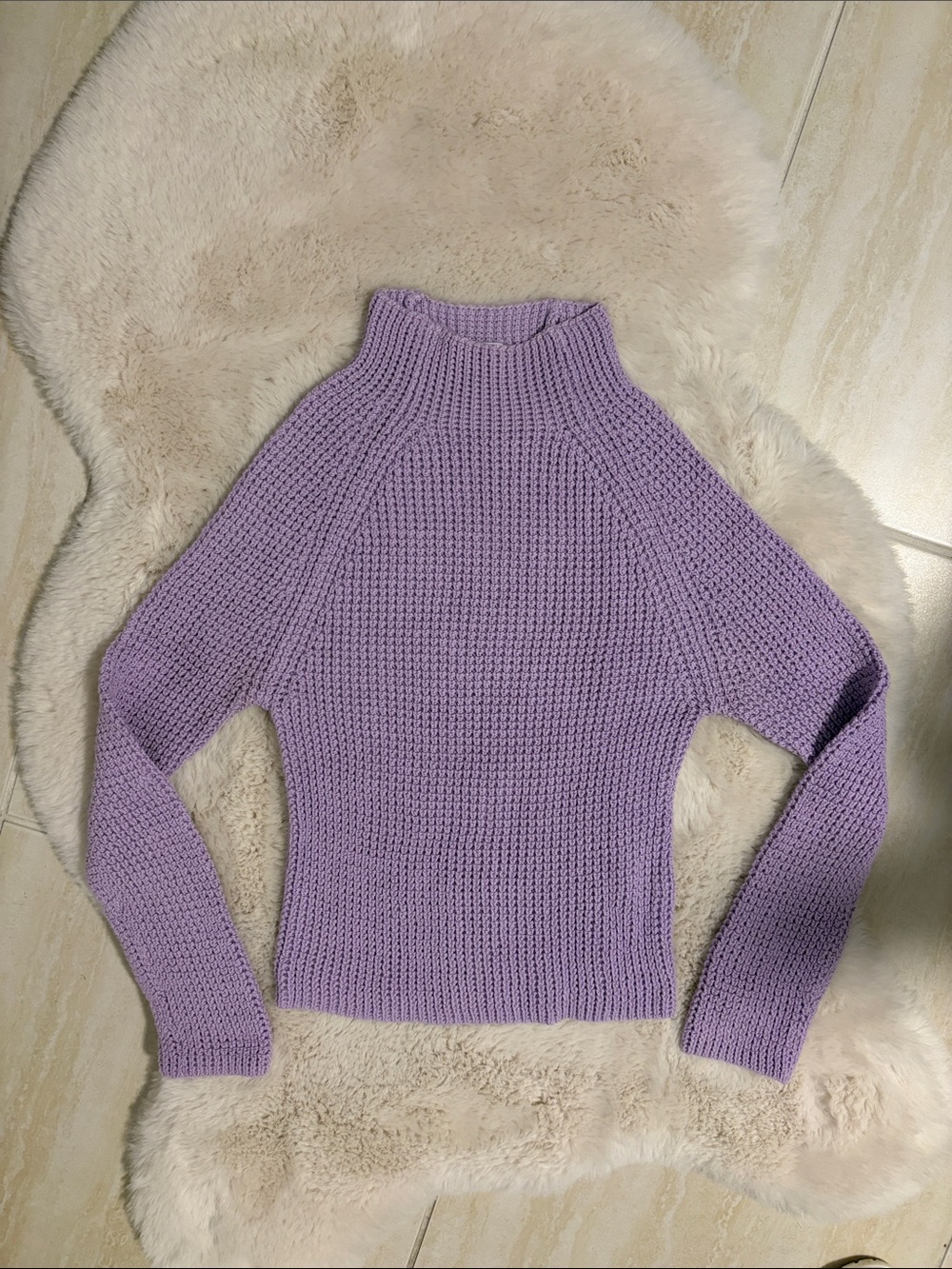 Guess Lavender Knit Turtleneck Sweater - S